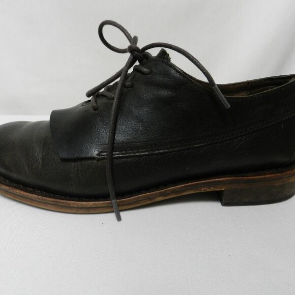 Gee WaWa Anthropologie Leather Hand Made Goodyear brown Oxfords Women Size Sz 7 - Picture 6 of 14